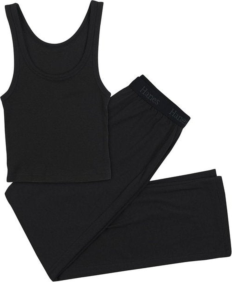Hanes Women's Comfywear 2-Piece Crop Tank & Lounge Pants Set - SuperSoft Fabric, Stylish Comfort