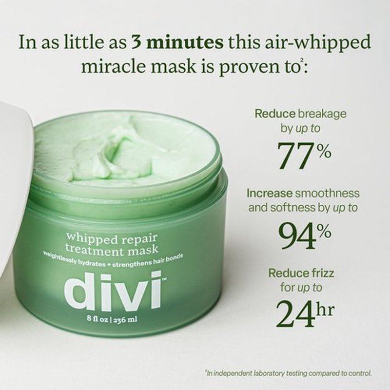 Divi Clarifying Scalp Reset Shampoo and Whipped Repair Treatment Mask Set, Deep Cleansing, Oil Control, Bond Repair, Full Size, 2 Piece Set