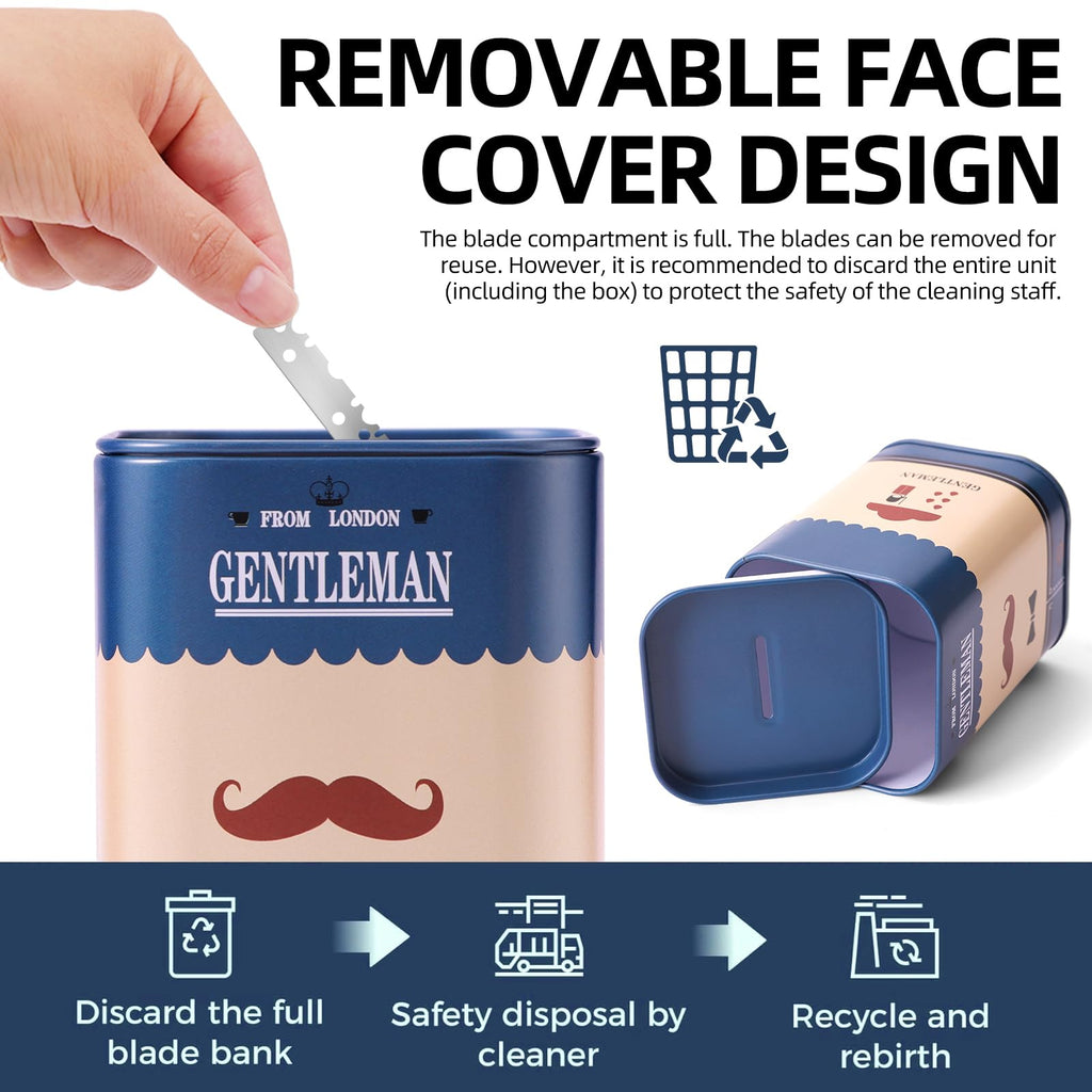 500 Single Edge Razor Blades + Razor Disposal Container, for Barbershops and Home Use, for Frequent Blade Replacement and Safe Storage Blades