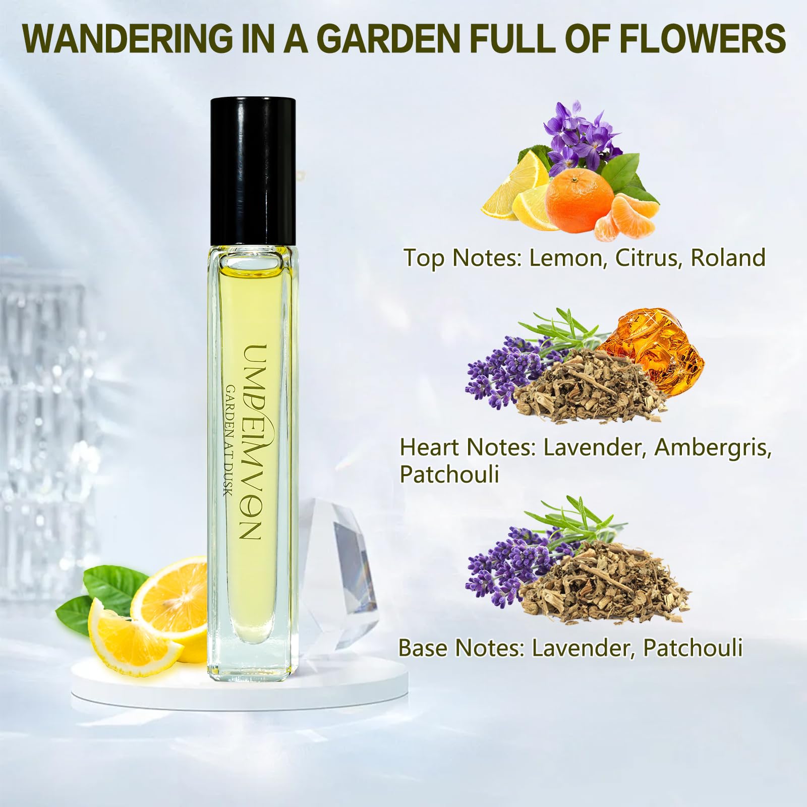 Umpeimvon 3 PCS Roll On Perfume Oils for Women Long Lasting, Fagrance Body Oil Gift, Travel Size 0.33 Fl. Oz