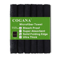 COGANA Microfiber Hair 6 Pack Black Towels Set Bleach Proof Salon Towels Quick Hair Drying Towel 16X32inches Absorbent Face Washcloths Makeup Removal