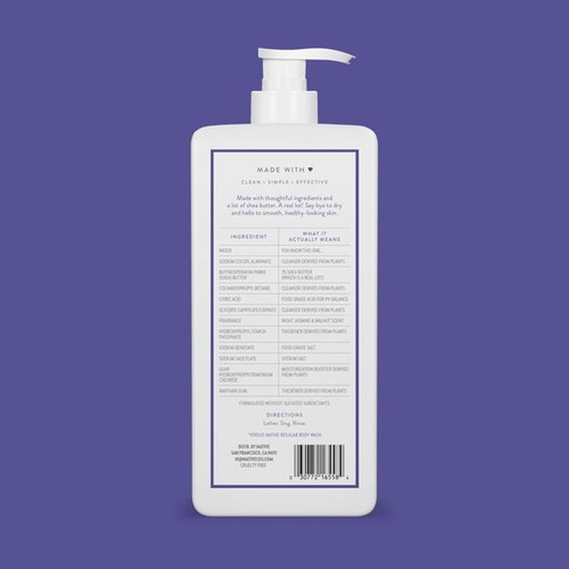 Native Body Wash - Naturally Derived Ingredients for Soft, Hydrated Skin | Night Jasmine & Walnut, 18 oz