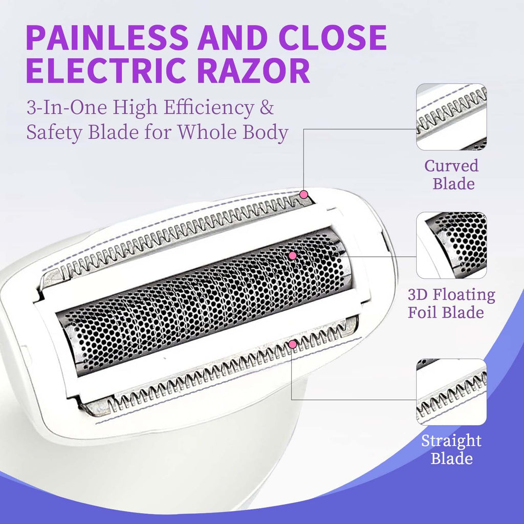 NWUNJ Electric Razors for Women Whole Body: 7 in 1 Hair Removal Kit，Rechargeable Body Shaver - Wet Dry Hair Remover - Trimmer for Lady Face Underarms Public