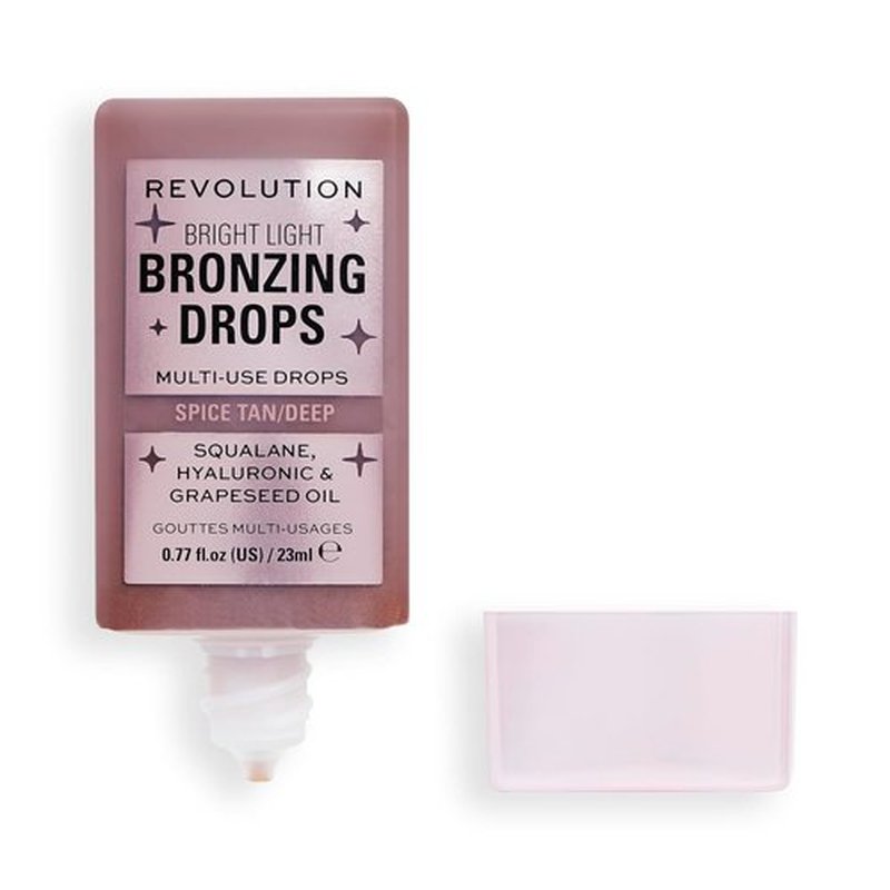 Revolution Beauty London Bright Light Bronzing Drops - Bronze & Glow for Face & Body | Vegan & Cruelty-Free, 0.77 fl oz