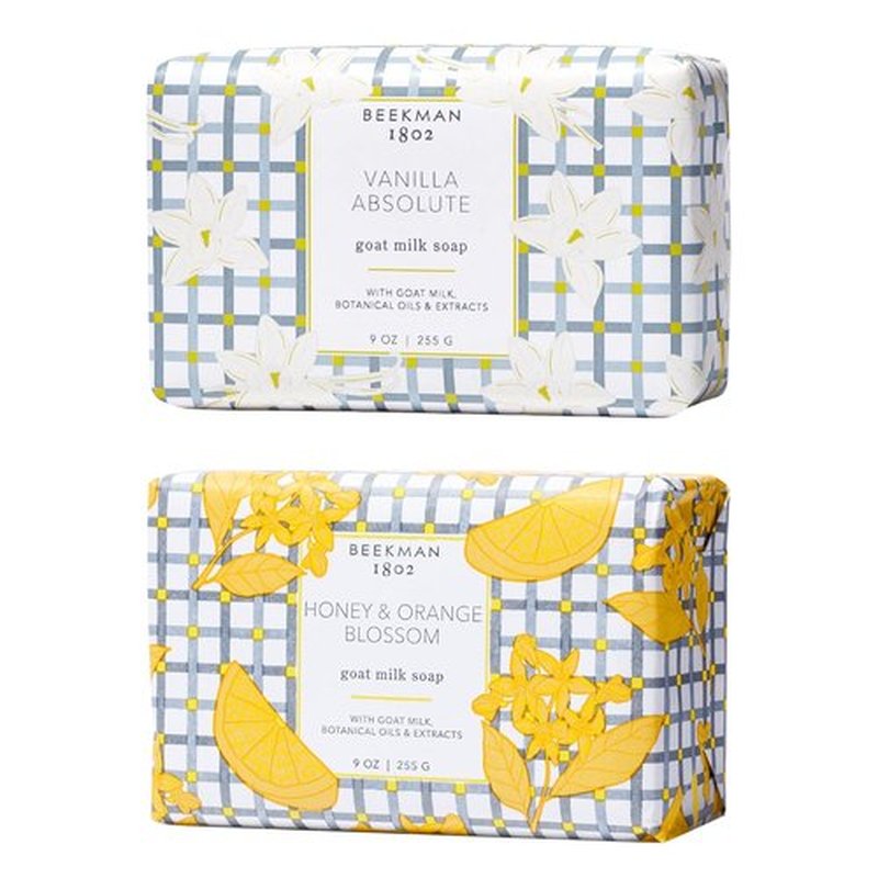 Beekman 1802 Goat Milk Body Soap Bar Set - Nourishing & Hydrating - 9 oz (Pack of 2) - Ideal for Sensitive Skin