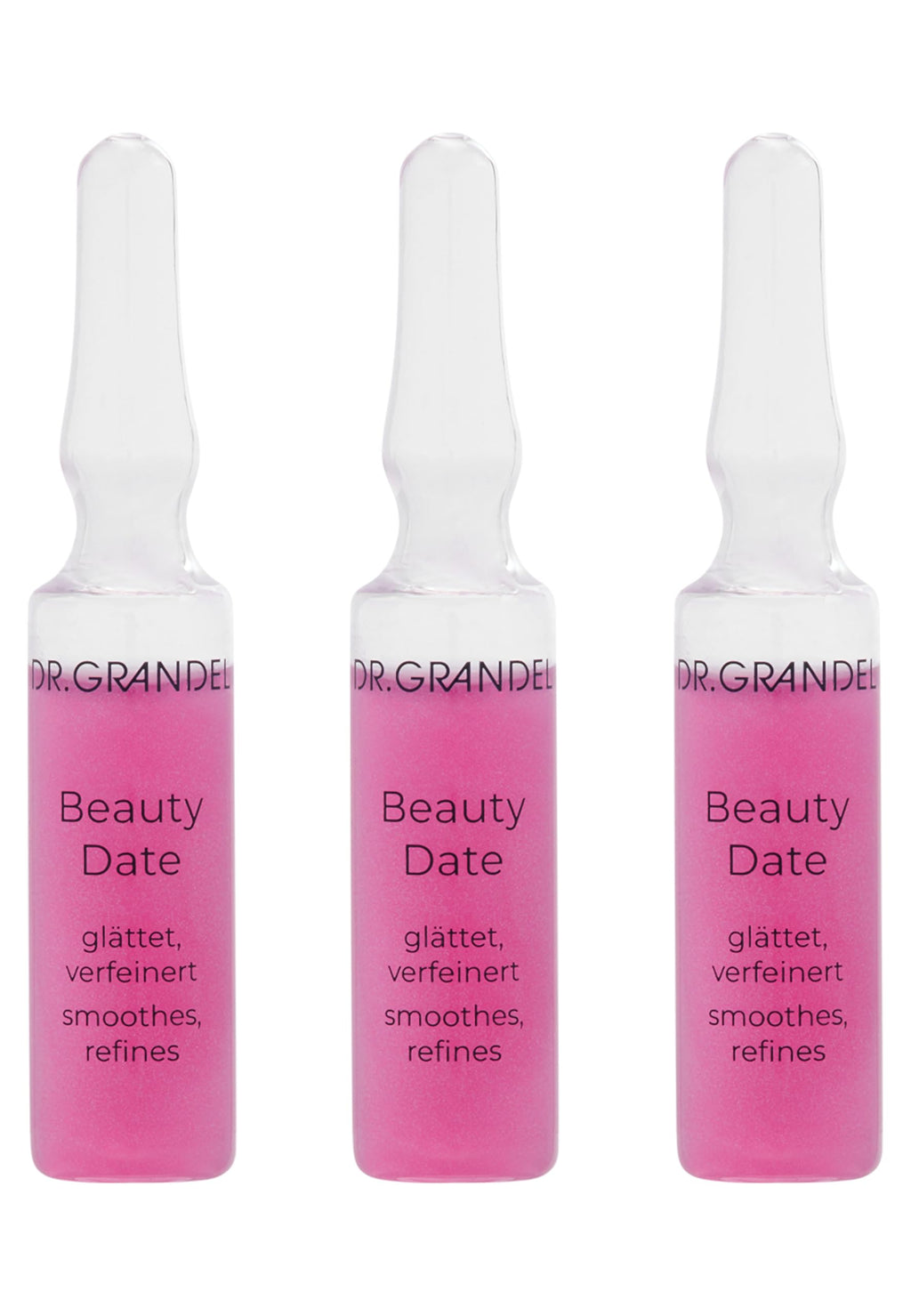 DR. GRANDEL Beauty Date ampoules 3 x 3 ml – smoothing active ingredient concentrate, reduces expression lines, refines the appearance of the skin and delivers an even, radiant complexion