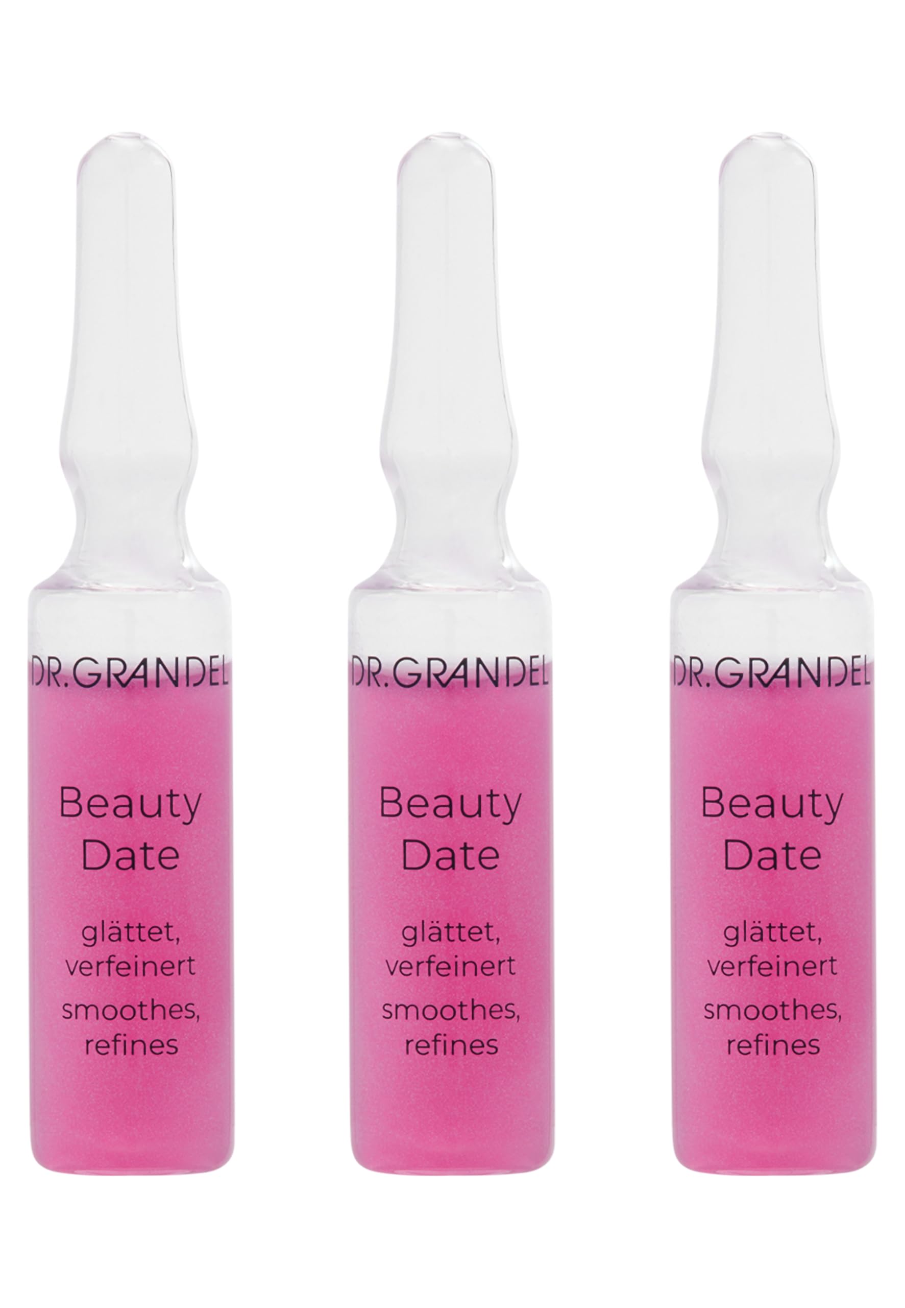 DR. GRANDEL Beauty Date ampoules 3 x 3 ml – smoothing active ingredient concentrate, reduces expression lines, refines the appearance of the skin and delivers an even, radiant complexion