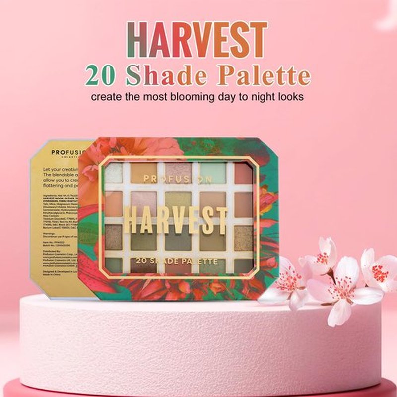 Profusion Cosmetics Harvest 20-Shade Multi-Finish Palette- Let your Creativity Blossom with the Eyeshadow Palette