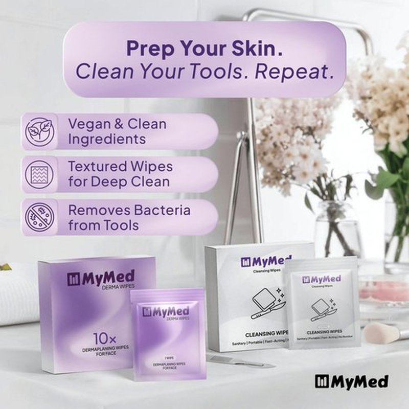 Dermaplane Oil Wipes Natural Face Wipes, Jojoba, Olive and Argan Oil Fragrance Free Smooth Skin-Barrier for Shaving & Dermaplaning