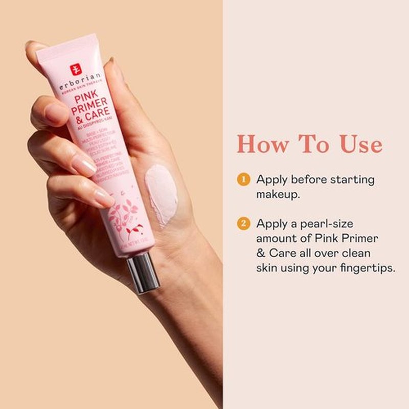 Erborian Pink Primer & Care - Multifunctional Pore-Blurring Cream & Hydrating Makeup Base | Korean Skincare