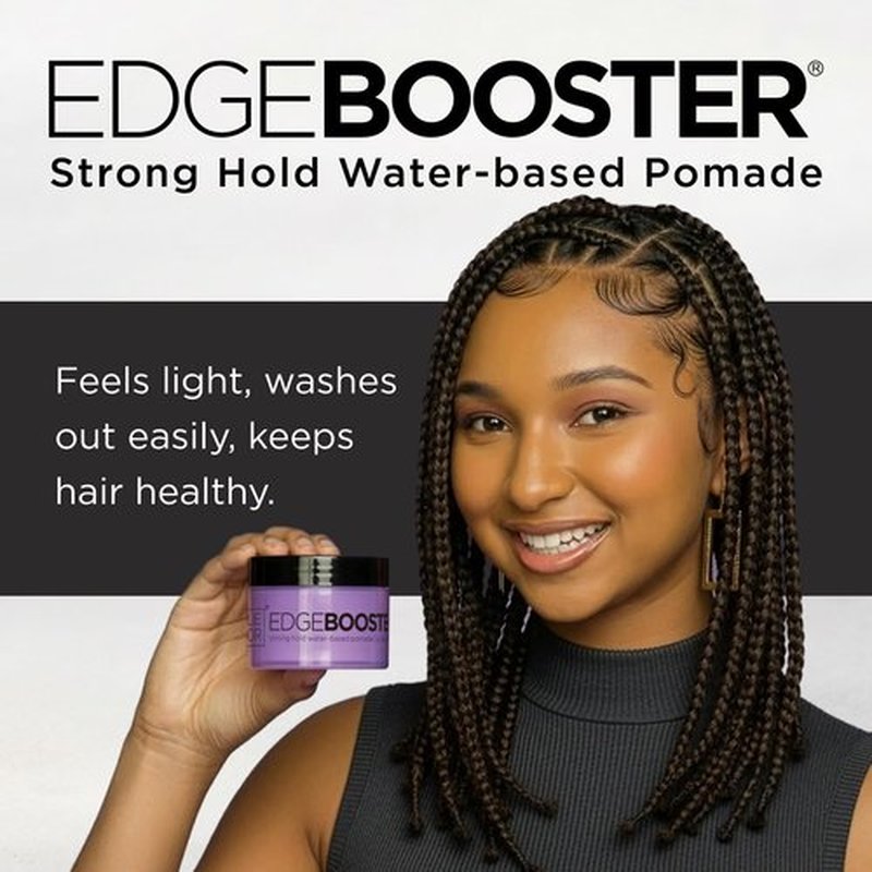 Style Factor Edge Booster Strong Hold Water-Based Pomade | Formulated with Argan Oil for Moisture & High Shine | Long Lasting Edge Control Gel | Lemon Candy, 3.38 oz