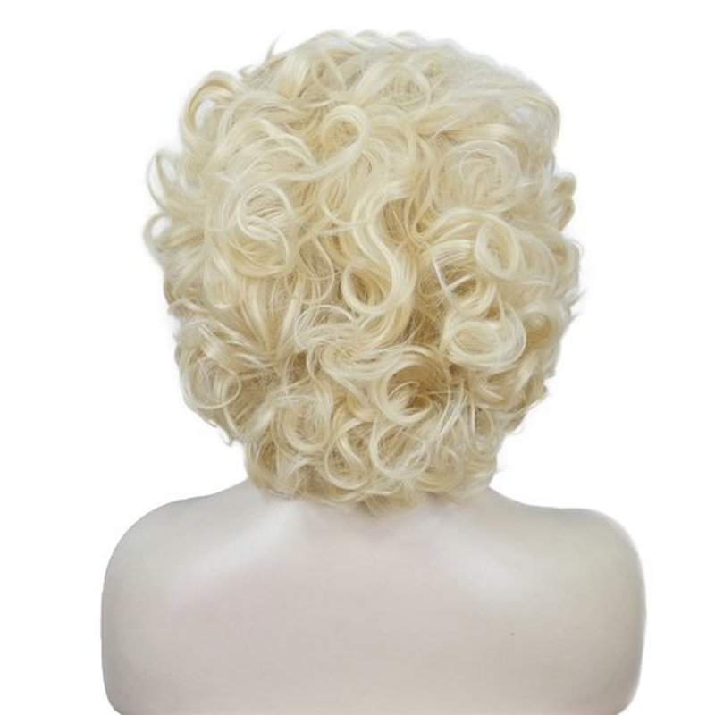 Aimole Short Curly Lace Front Wigs Blonde Women Wig Synthetic Hair Cosplay Costume Halloween Party Daily Everyday Wear Wig Heat Resistant (613 Blonde)