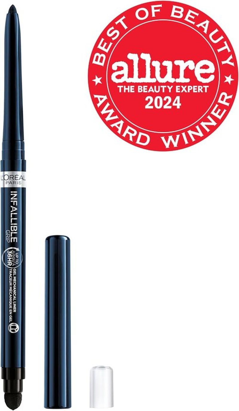 L'Oreal Paris Infallible Grip Gel Eyeliner Pencil - Smudge-Resistant & Waterproof, 36HR Wear, Blue Jersey, 0.01 Oz