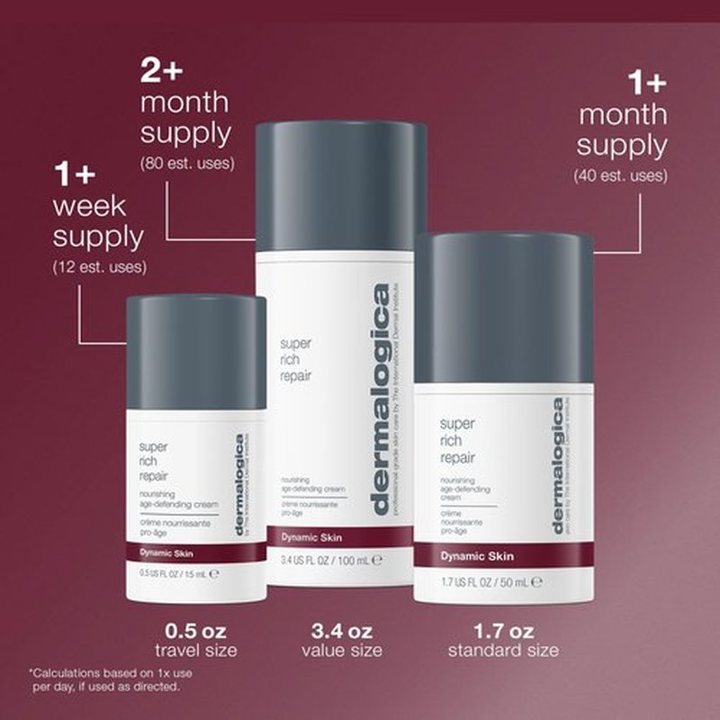 Dermalogica Super Rich Repair Anti-Aging Super-Concentrated Face Moisturizer - Help Replenish Skin's Natural Moisture Levels, 0.5 fl oz