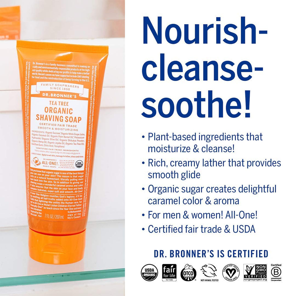 Dr Bronners, Shave Gel Tea Tree Organic, 7 Fl Oz