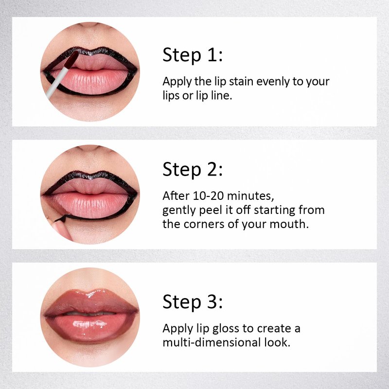 Vevivia Lip Stain - 2-In-1 Lip Liner Stain & Lip Gloss, Long Lasting Dual-Ended Peel Off Lip Stain and Lip Gloss, Waterproof, Smudge Proof, Easy To Use, Natural & Shine Finish, Nude Pink