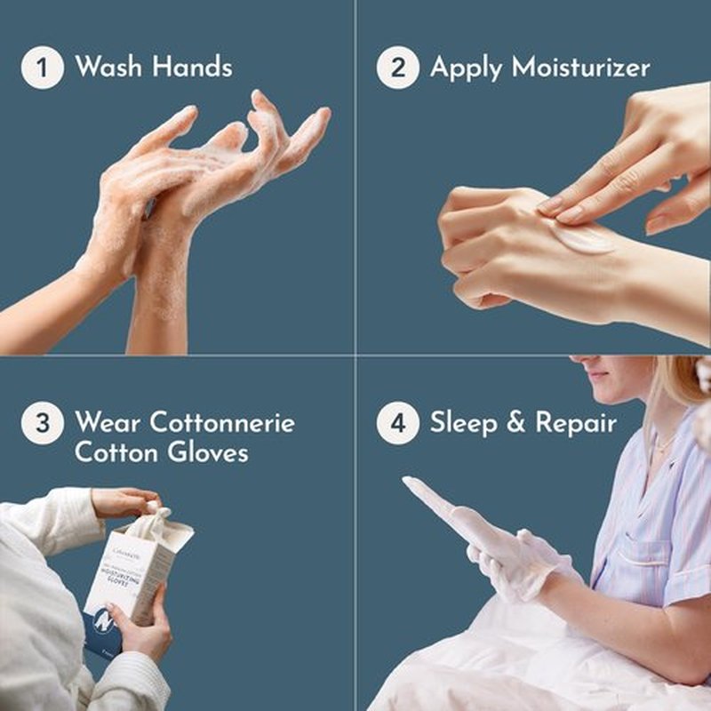 7 Pairs Cottonnerie Cotton Gloves for Dry Hands Sleeping, Moisturizing Gloves Overnight, Hand Moisturizer Gloves, Moisture Gloves for Dry Hands Overnight, Sleeping Gloves, Eczema Gloves, XSmall