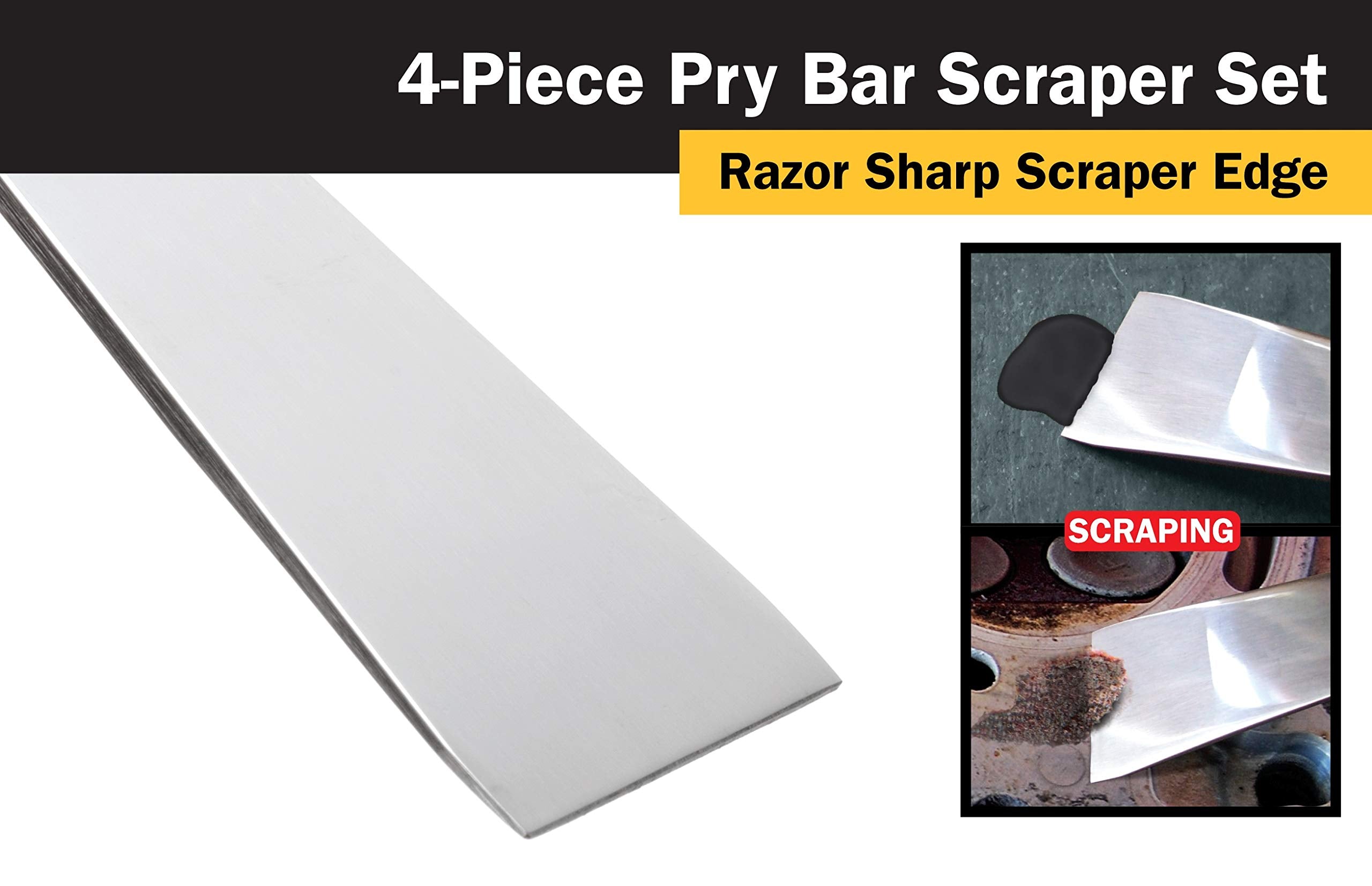 Titan 17009 4-Piece Stainless Steel Pry Bar Scraper Set