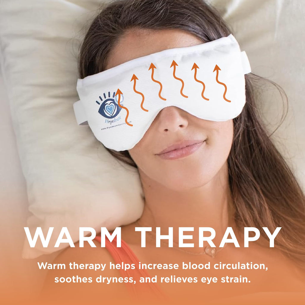 Heyedrate Heated Eye Mask - Soothing Warm & Cold Compress for Temporary Relief of Irritated Eyes - Reusable Mask, White