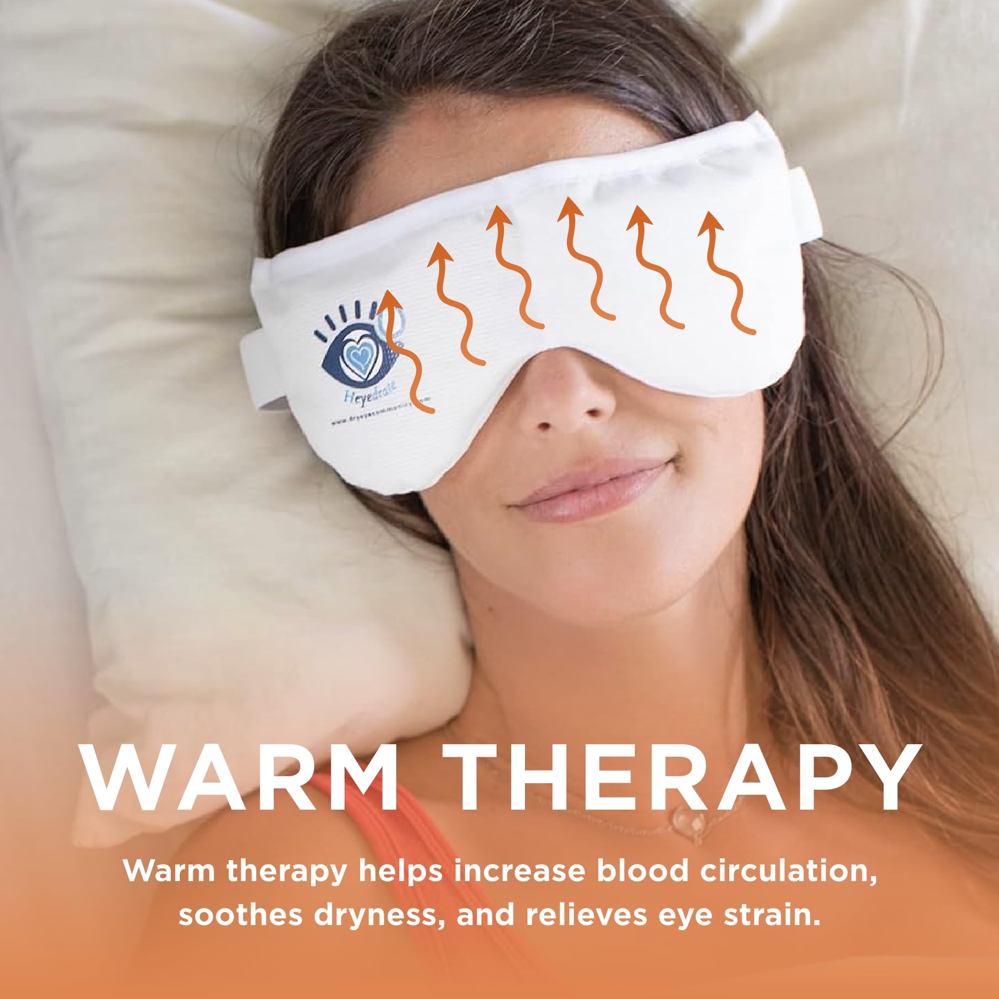 Heyedrate Heated Eye Mask - Soothing Warm & Cold Compress for Temporary Relief of Irritated Eyes - Reusable Mask, White