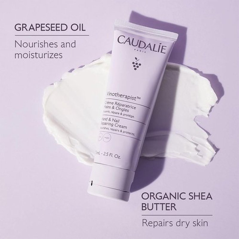 Caudalie Vinotherapist Hand & Nail Cream - Nourishing Shea Butter & Grapeseed Oil | Vegan Formula