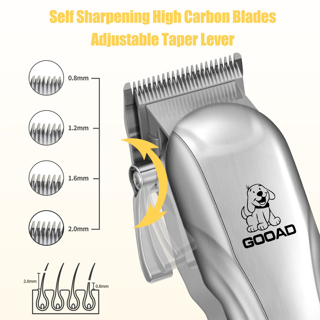 Dog Clippers Grooming Kit with Paw Trimmer for Thick/Matted/Knotted/Hair