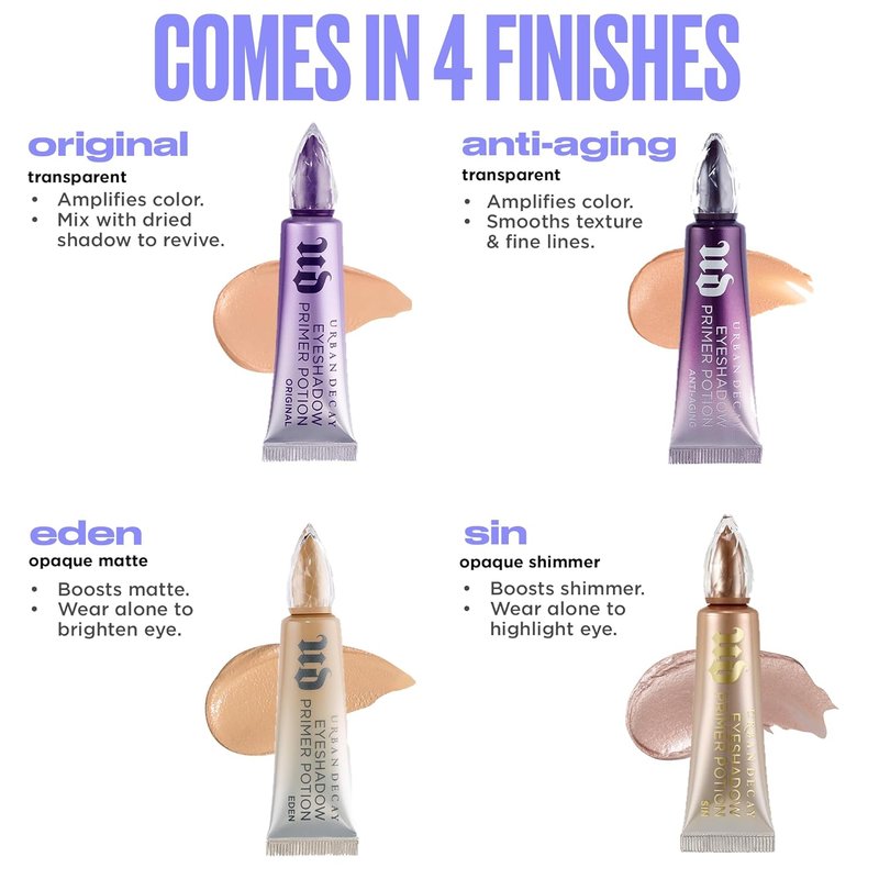 Urban Decay Anti-Aging Eyeshadow Primer Potion - Nude Crease-Resistant Formula for Smooth, Long-Lasting Eye Makeup