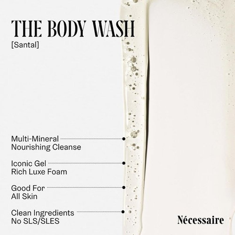Nécessaire Body Wash - Santal Multi-Oil Shower Gel for Sensitive Skin | 500ml/16.9 fl oz