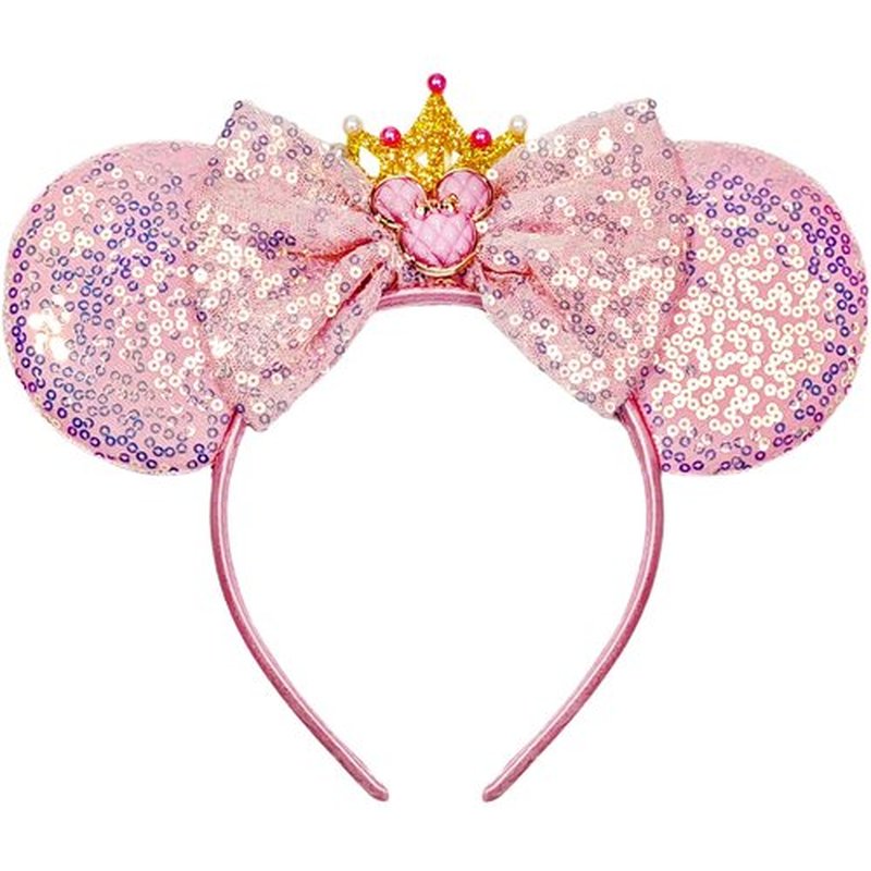 MADO pink mouse ear headbands for women girls, pink women mouse ears costume accessories for adults women girls