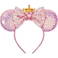 MADO pink mouse ear headbands for women girls, pink women mouse ears costume accessories for adults women girls