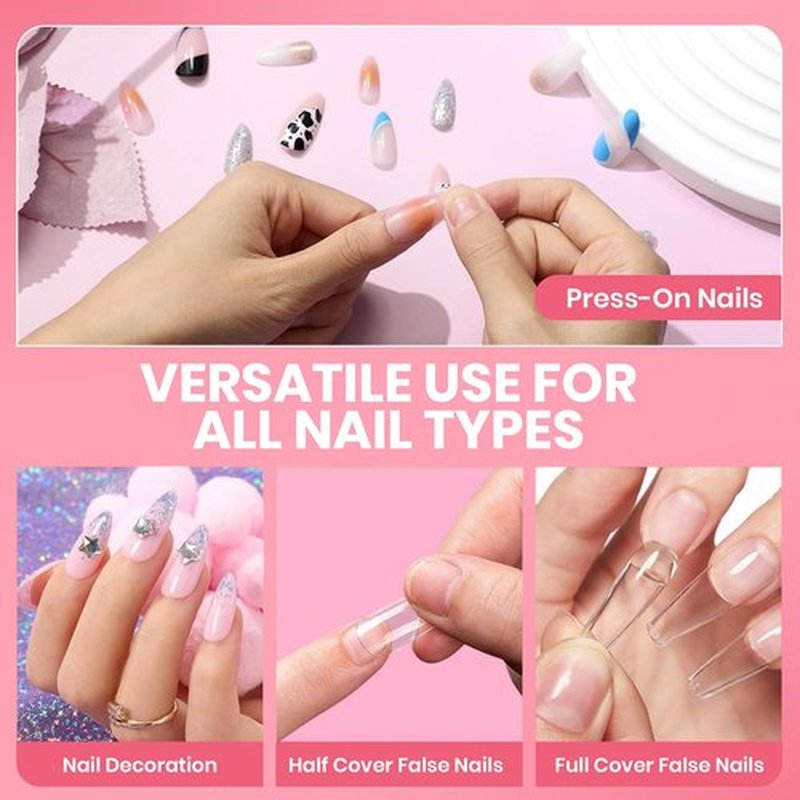 GALS PRO Strong Nail Glue for Press Ons - 10 Pack, 2ml (0.07oz) Each, Professional, Extra Strength & Long Lasting Nail Glue for Fake Nails with Fine Applicator Tip & Quick Drying Time