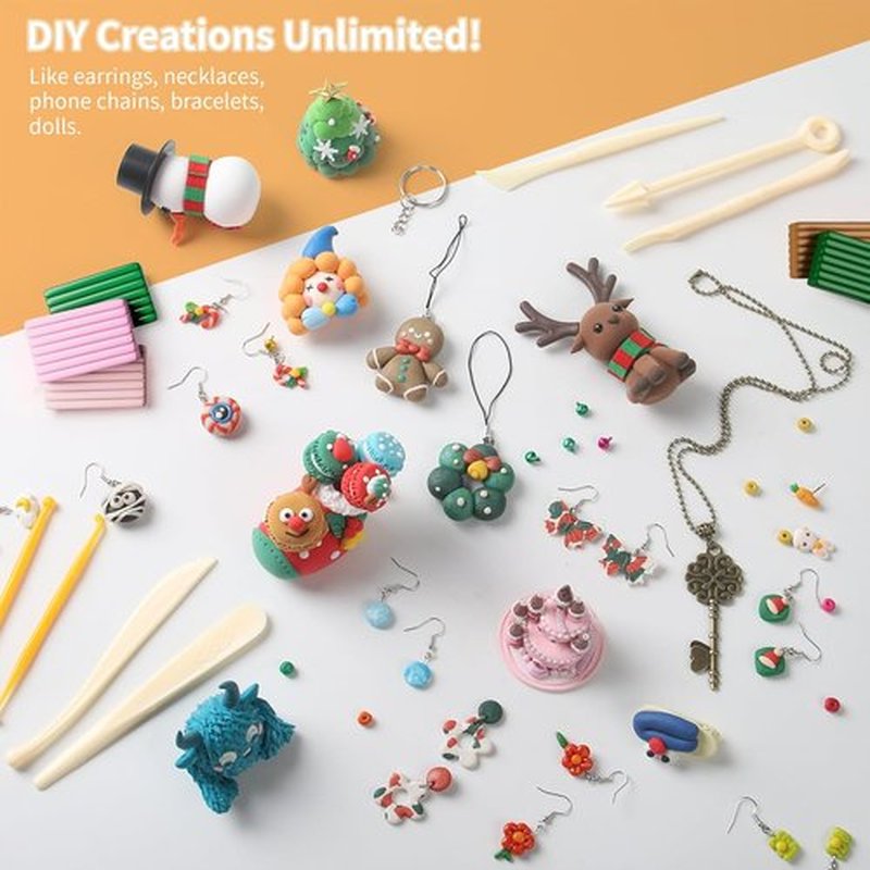 Polymer Clay 52 Colors Set - Non-Sticky Oven Bake Modeling Clay with Sculpting Tools | Perfect Gift for Kids and Artists