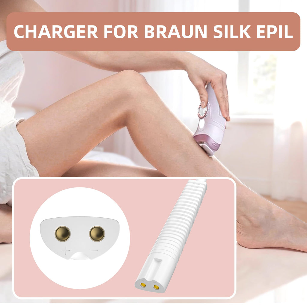 Power Charger Compatible with Braun Epilator Silk 9 9 7 5 9-720 9-300 9-890 9-030 9-880 5-810 5-620 and Face Epilator Facespa Pro 910 911 921 Power Adapter