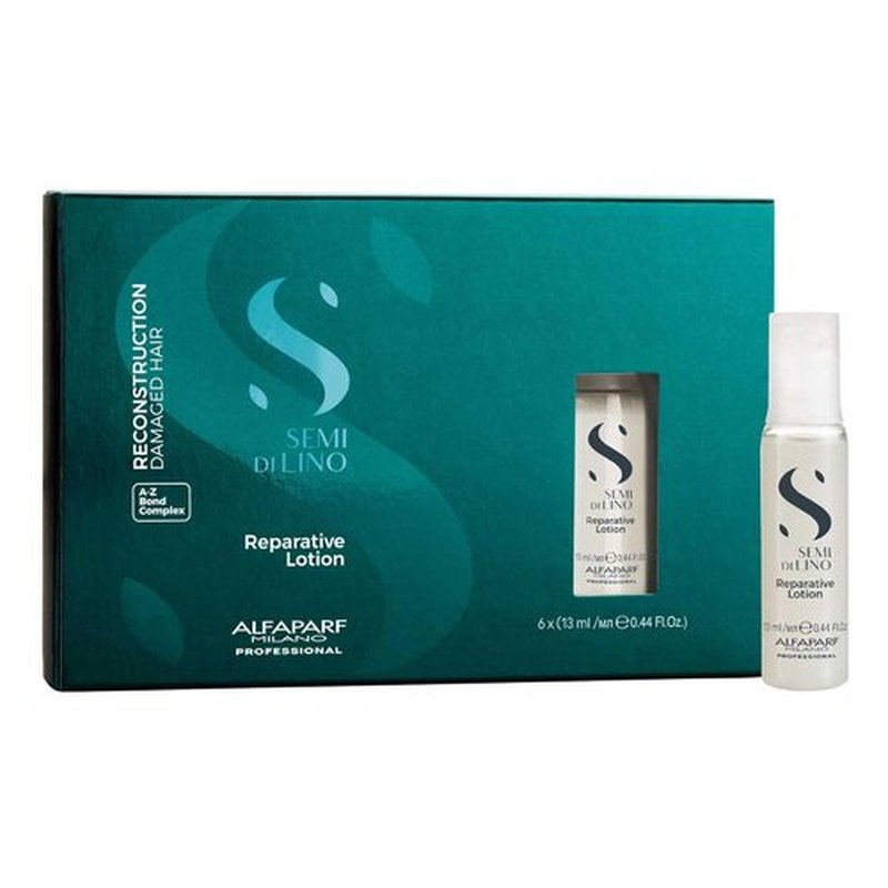 ALFAPARF MILANO Semi Di Lino Reconstruction Lotion - Hair Repair Treatment for Damaged Hair, Adds Shine & Softness | 6 Vials (2.64 oz)
