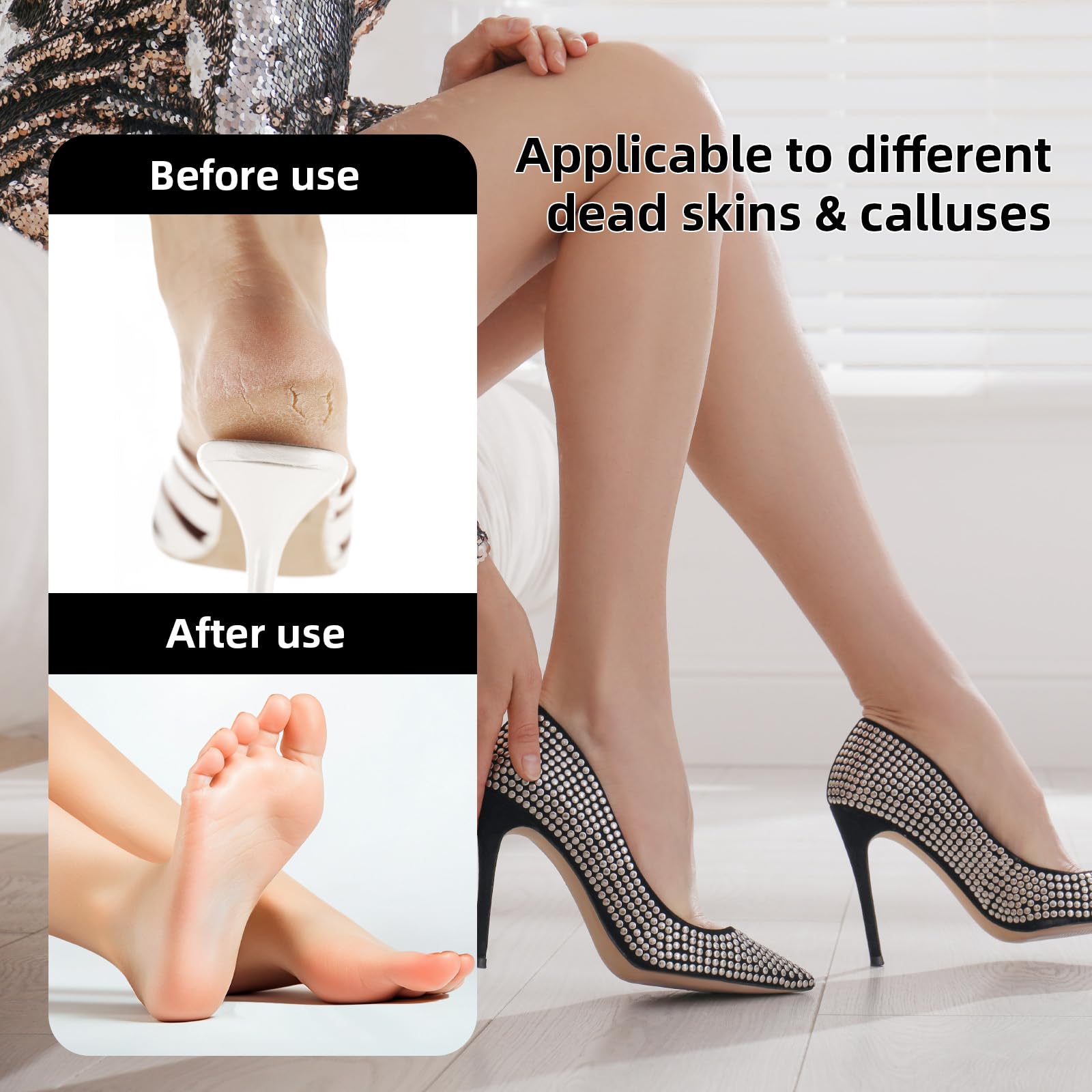 YPWRENH Electric Foot Callus Remover: Feet File Callus Remover with 60pcs Sandpaper Discs - Dead Hard Skin Foot Scrubber for Women -3 Adjustable Speed Pedicure Tools for Feet