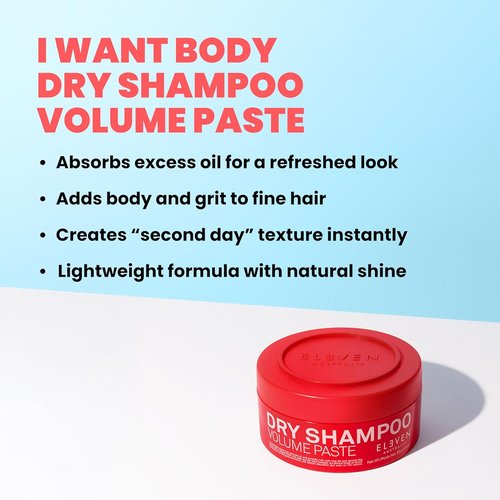 ELEVEN AUSTRALIA Dry Shampoo Volume Paste - Lightweight Formula for Men & Women, Adds Texture & Freshness