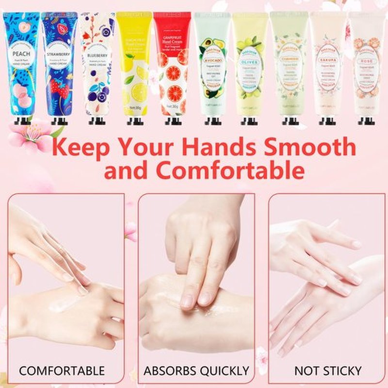 Bgtecho 10 Pack Mini Hand Lotion,Hand Lotion Travel Size,Hand Cream Gift Set for Women,Bulk Hand Lotion for Dry Cracked Hands for Teacher Appreciation Gifts,Mothers Day Gifts,Nurse Week Gifts