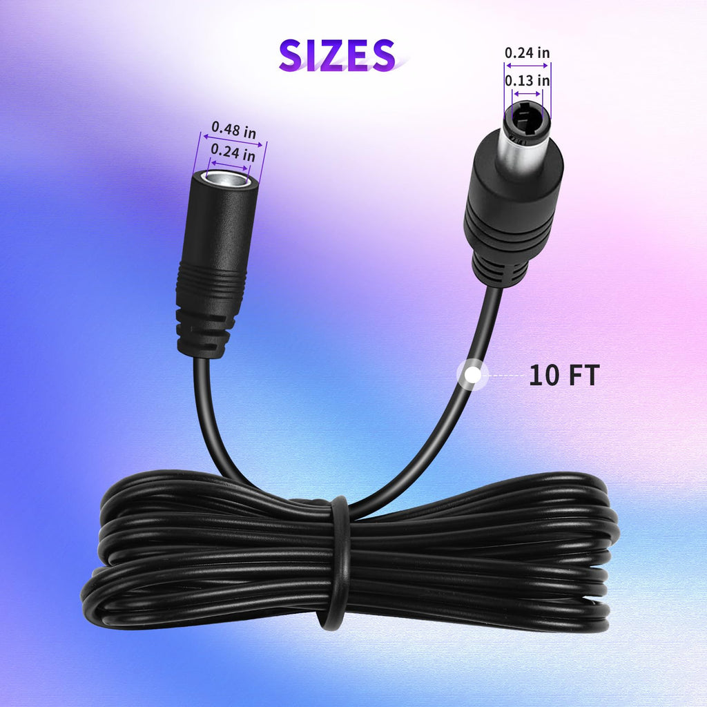 10ft Extension Cable for Philips Hue Play Bar Smart Light Bulb Accessory 7820430U7 440400980001 046677570552 S020XM2400083 Ambient Desk Lamp Replacement Power Supply Cord