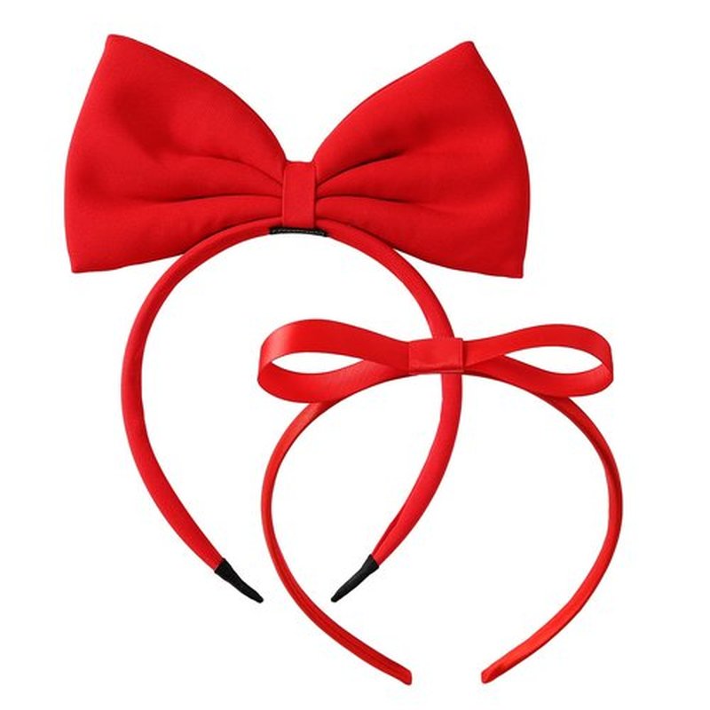 Fancheer 2 Pcs Big Red Bow Headband for Woman Halloween Costume Headwear Christmas Party Cosplay Hair Accessories