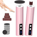 Electric Foot File 2-in-1 Foot Callus Remover with 50pcs Sandpaper Discs, Callus Remover for Feet Professional Pedicure Tool for Dead Skin and Calluses 9 Adjustable Speed/Reversible Rotation - Pink