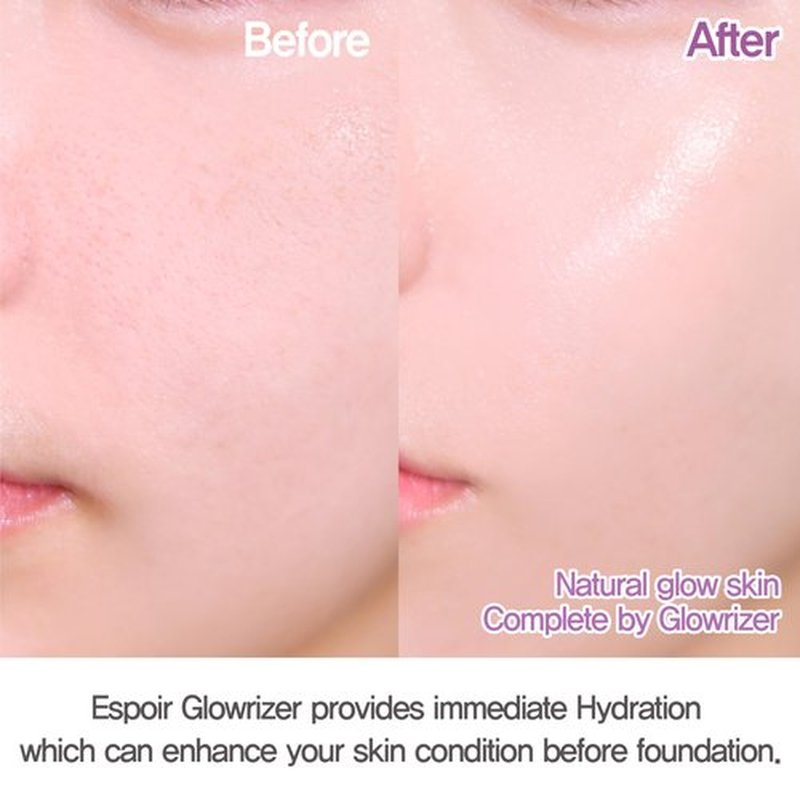 Espoir Glowrizer Face Primer | Hydrating & Moisturizing Makeup Base with Hyaluronic Acid & Niacinamide, All Skin Types, Perfect for Glow and Radiant Look, Stocking Stuffers, 1.35 fl. Oz