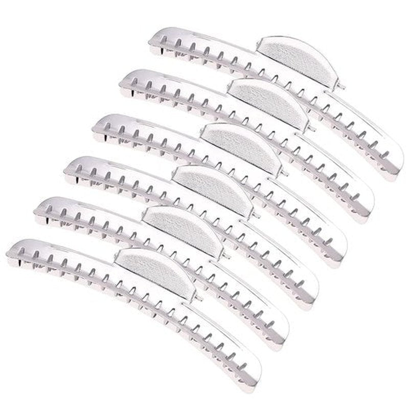 Skiennix Vintage Metal Finger Wave Hair Clips - 12PCS Silver Aluminum Clamps for Home & Outdoor Styling