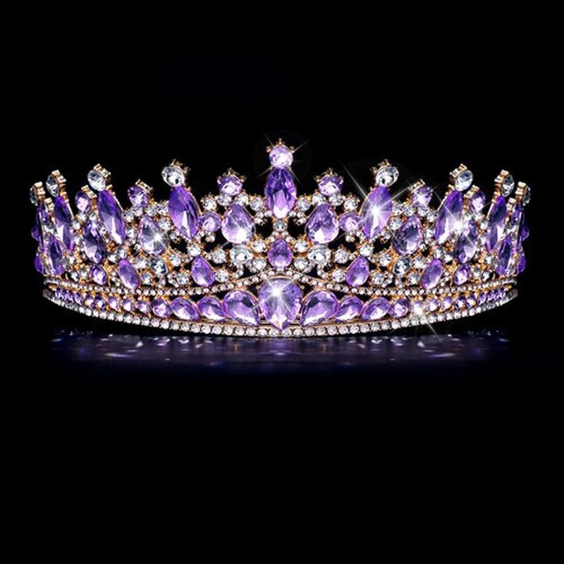 CAVETEE Birthday Crowns for Girls, Purple Tiaras and Crowns for Women and Girls Princess Crown and Tiara for Birthday Queen Parties Pageant Prom