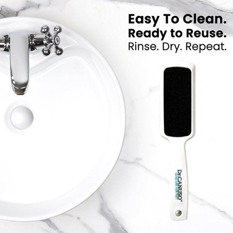 Dr. Canuso Double Sided Toenail Fungus Foot File Callus Remover Foot Scrubber, Safe Professional Pedicure Foot Rasp Removes Thick Toenails Cracked Heels, Dead Skin, Feet Scraper Tools Wet and Dry Feet