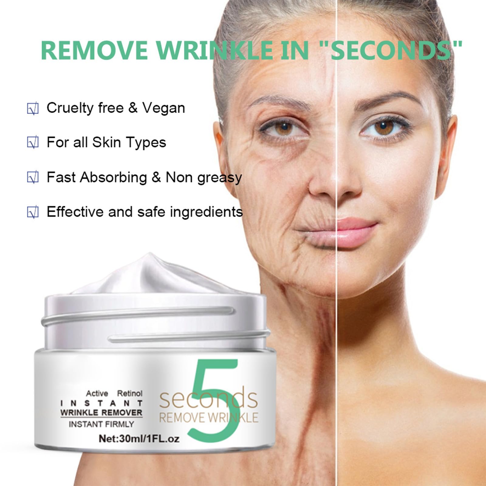 2.5% Active Retinol Eye Serum Cream, Firming and Brightening Hydrating Eye Cream to Help Reduce the Wrinkles Fine Lines, Moisturizing Care Serum, Lightweight and non-greasy (30ml/1 fl.oz)