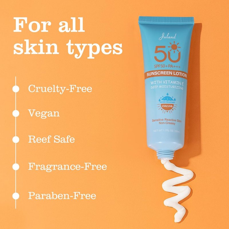 UV Defense Hydro Calming Sunscreen SPF 50+ by [Brand Name] | Moisturizing Protection with Vitamin C for Sensitive Skin - 1.7 Fl Oz
