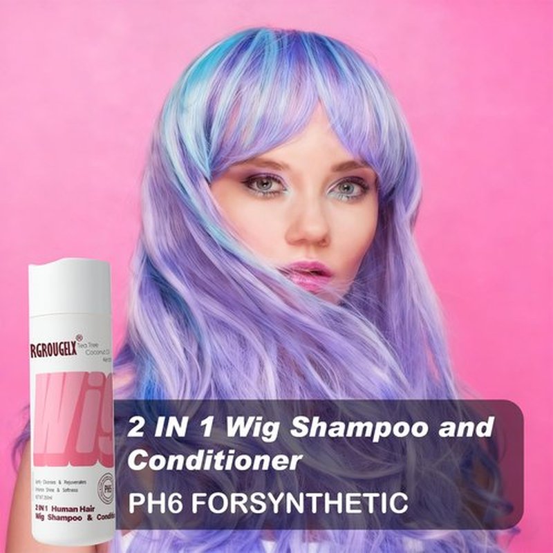 2 in 1 Wig Shampoo & Conditioner for Human Hair - Tea Tree & Coconut Oil, PH Balanced, Anti-Frizz - Moisturizing Formula for Remy/Lace Front Wigs - Restores Shin 250ml (PH5 For Human Hair )