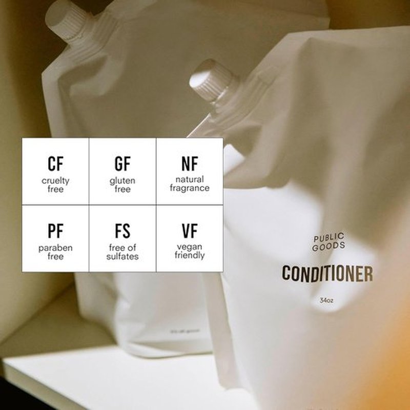 Public Goods Conditioner - Natural Moisturizing Formula for Dry Hair | Vegan & Organic | 34 Fl Oz Refill