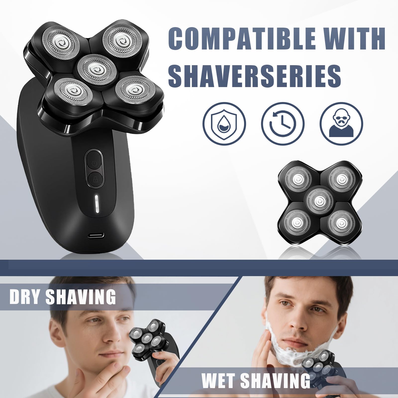 3-Pack Replacement Blades Compatible with MANSCAPED The Dome Shaver