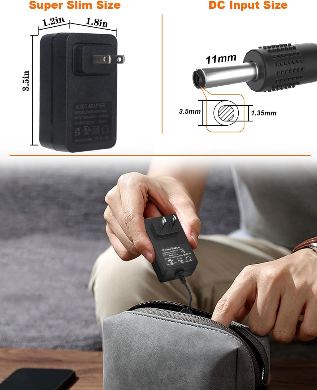 19V Portable Power Supply Charger for Marbero M82 M82MAX M822 M822MAX M87 M88 M168 Portable Power Station Solar Generator Battery 19V 1.5A Wall Adapter Charger